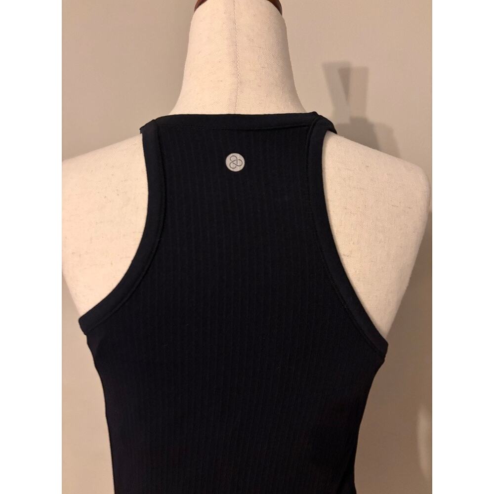 Zella Black Ribbed Tank Top Built In Bra Large - Picture 6 of 9